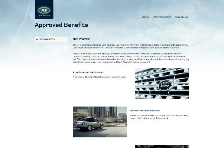 Approved benefits page