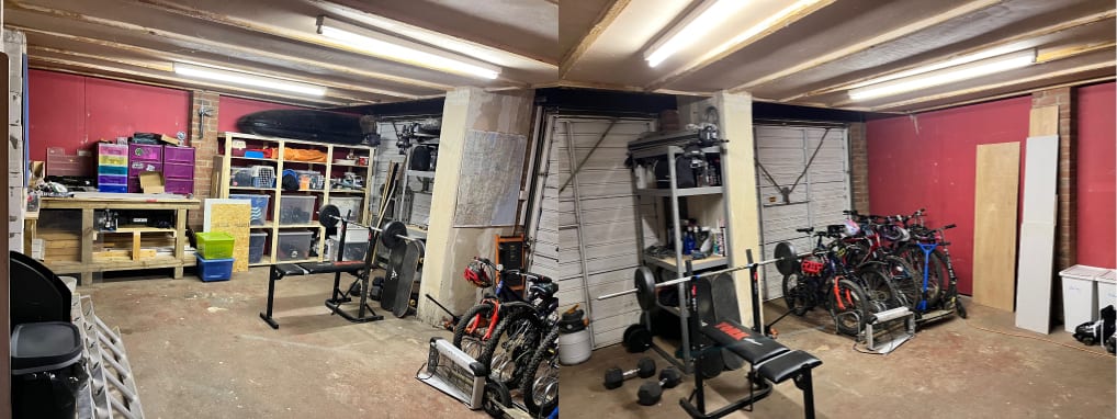 The current state of our garage - a lot less stuff and more organised