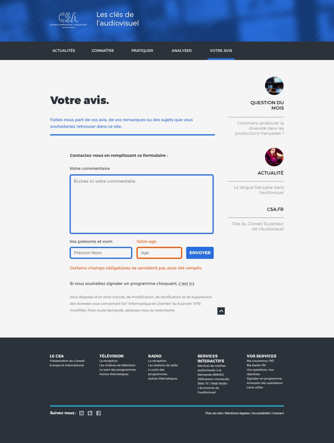 CSA – Les clés de l'audiovisuel Direction Artistique,Webdesign,Accessibilité 