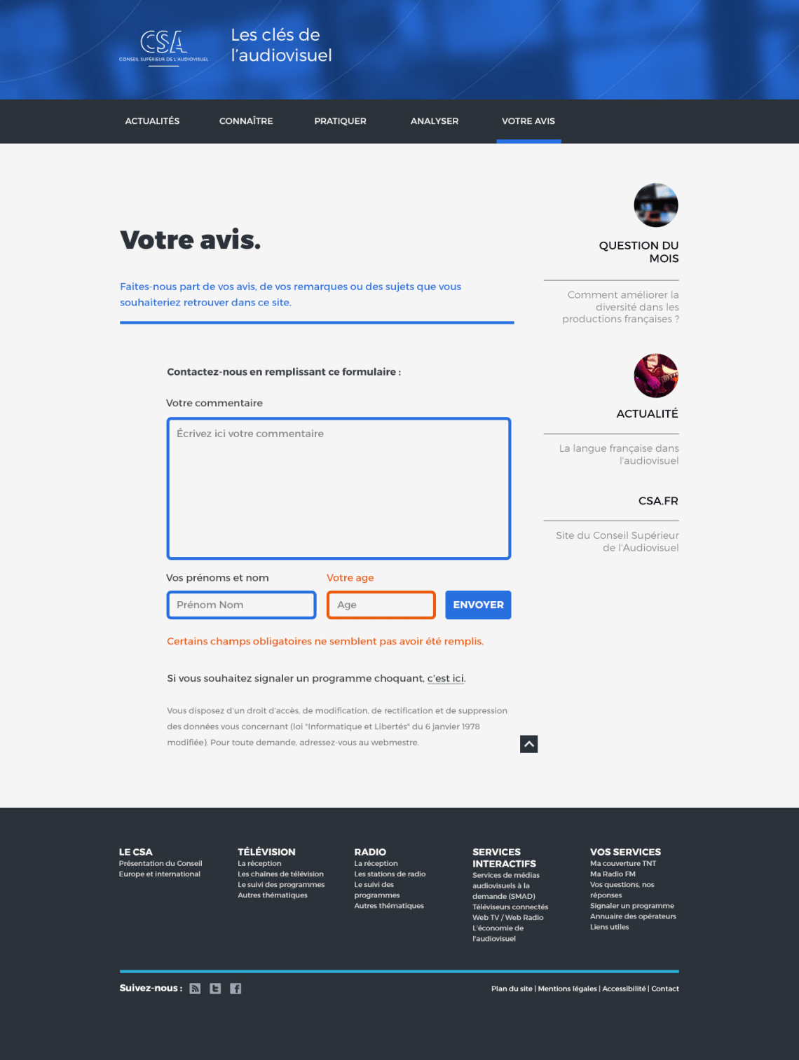 CSA – Les clés de l'audiovisuel Direction Artistique,Webdesign,Accessibilité