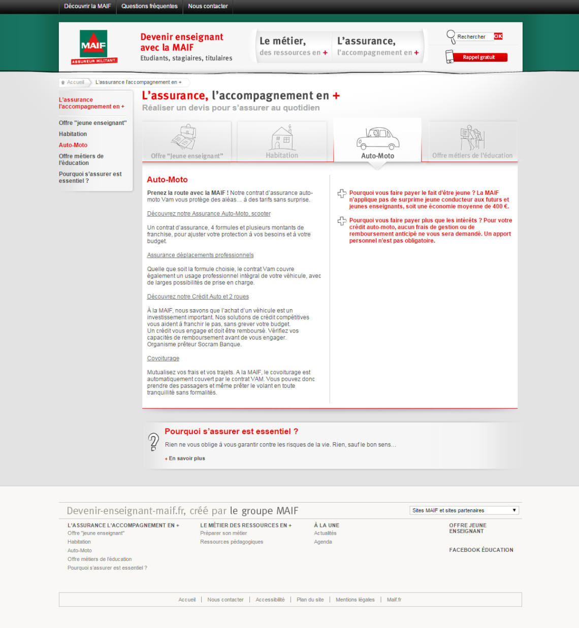 Sites satellites MAIF Conception,Direction Artistique,UX,Webdesign