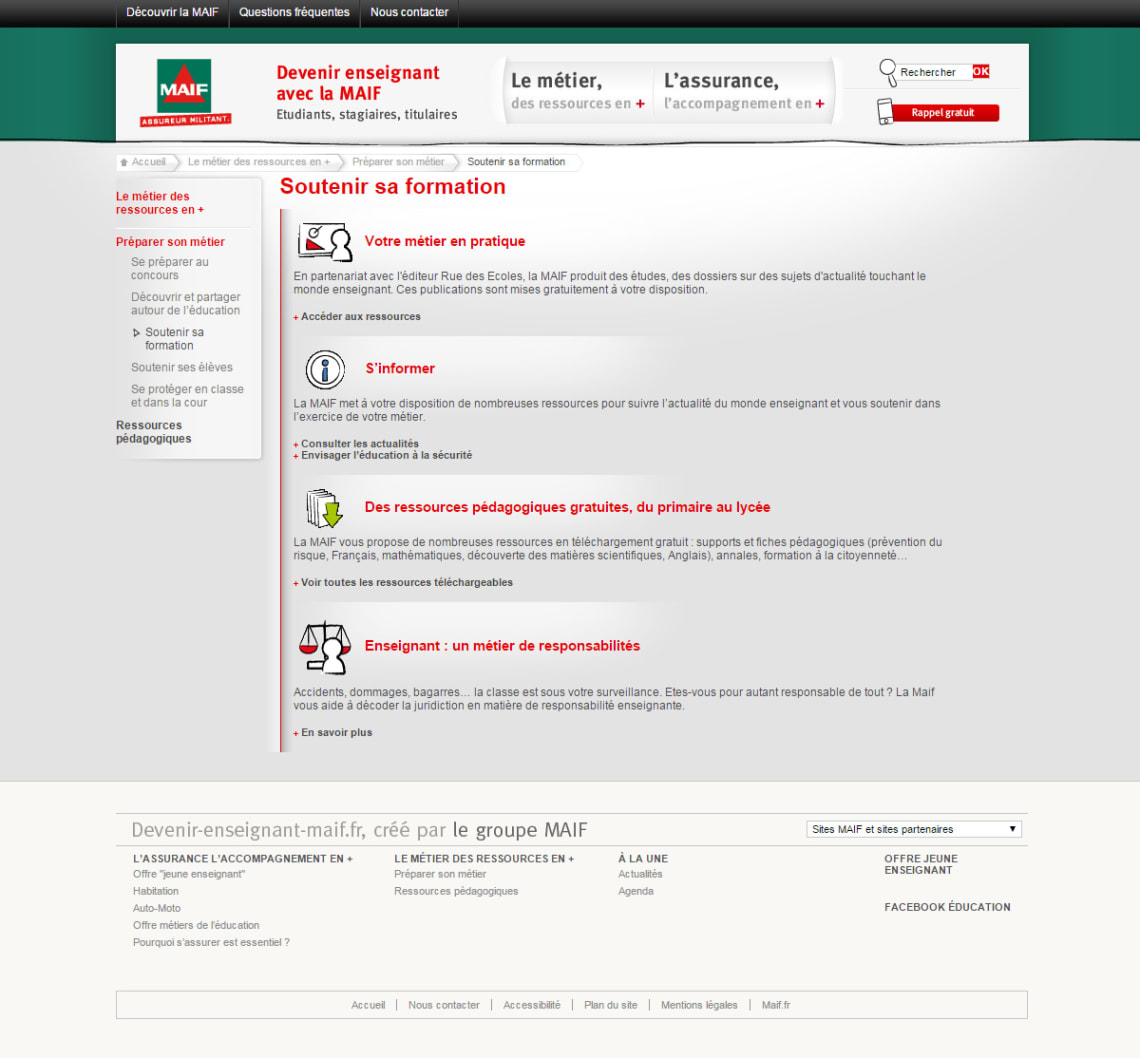 Sites satellites MAIF Conception,Direction Artistique,UX,Webdesign