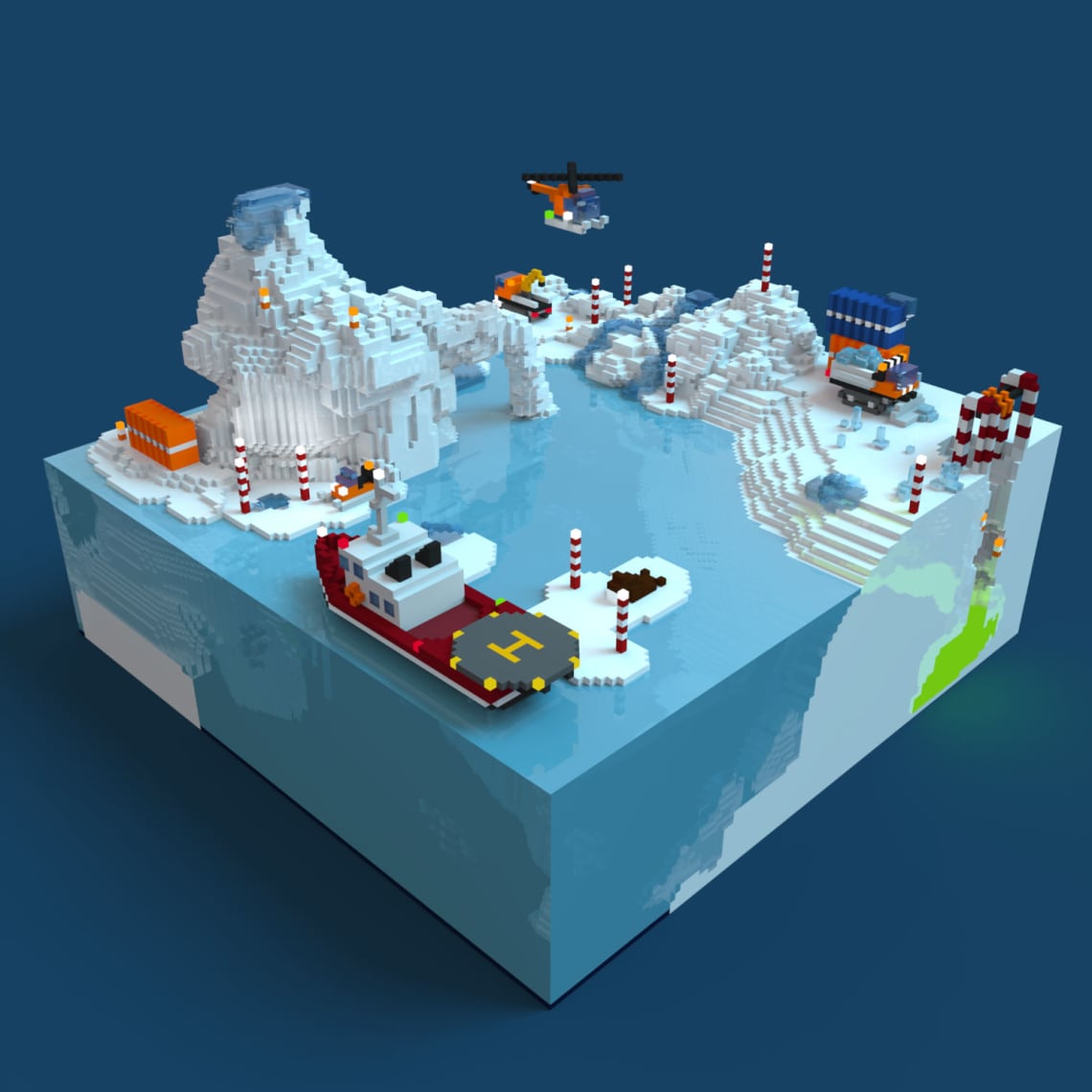 Forage Arctique Conception,Direction Artistique,3D,Voxel