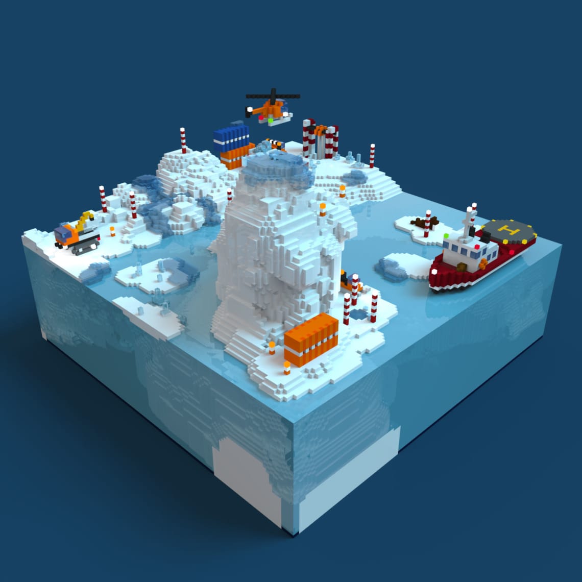 Forage Arctique Conception,Direction Artistique,3D,Voxel
