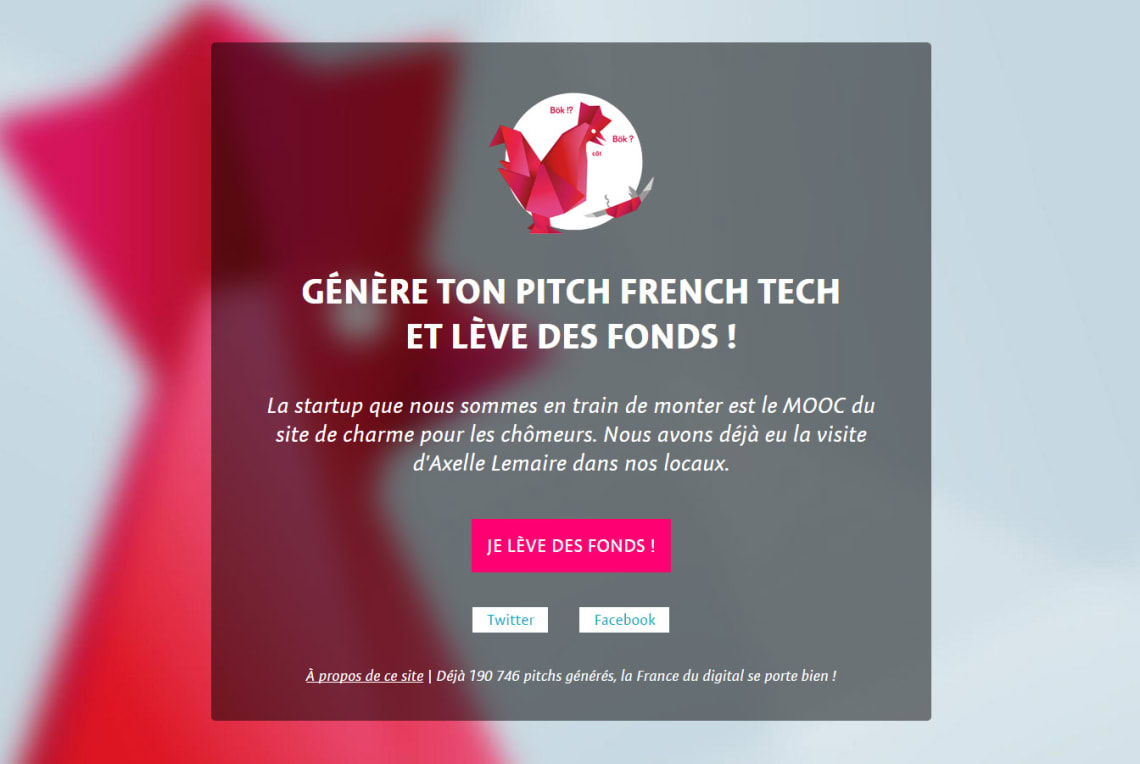 Générateur de pitch Frenchtech Conception,Direction Artistique,Rédaction,Social Media