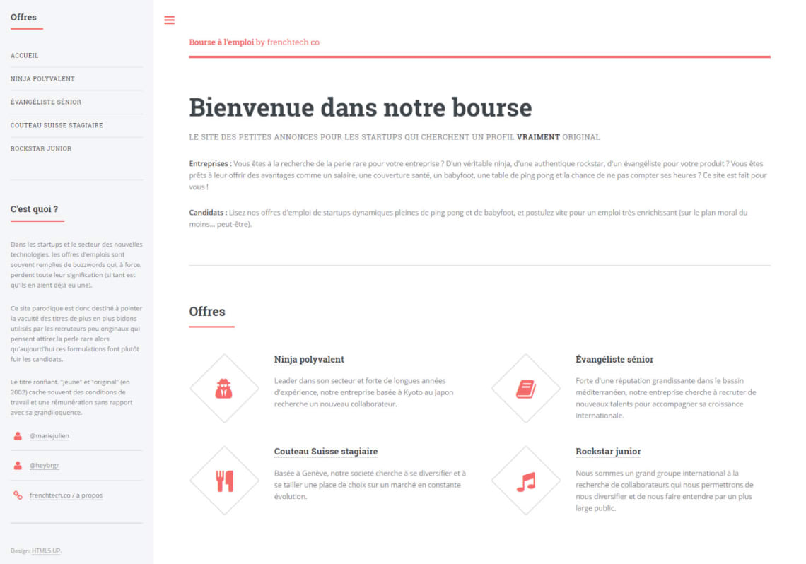 Bourse à l'emploi Frenchtech Conception,Rédaction