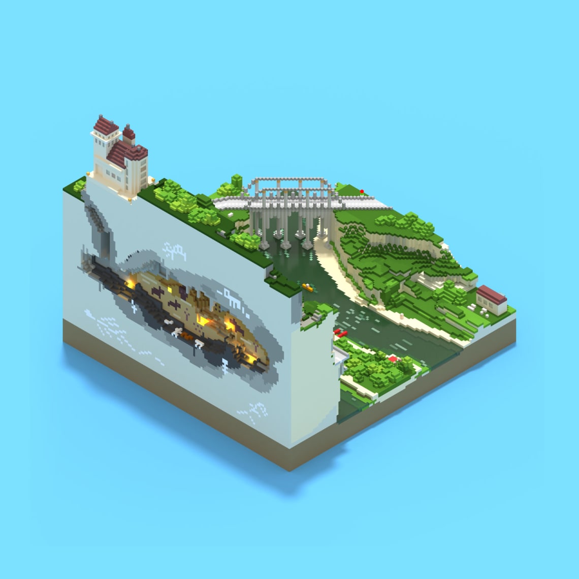Voxels frais, voxels variés Conception,Direction Artistique,3D,Voxel,Illustration
