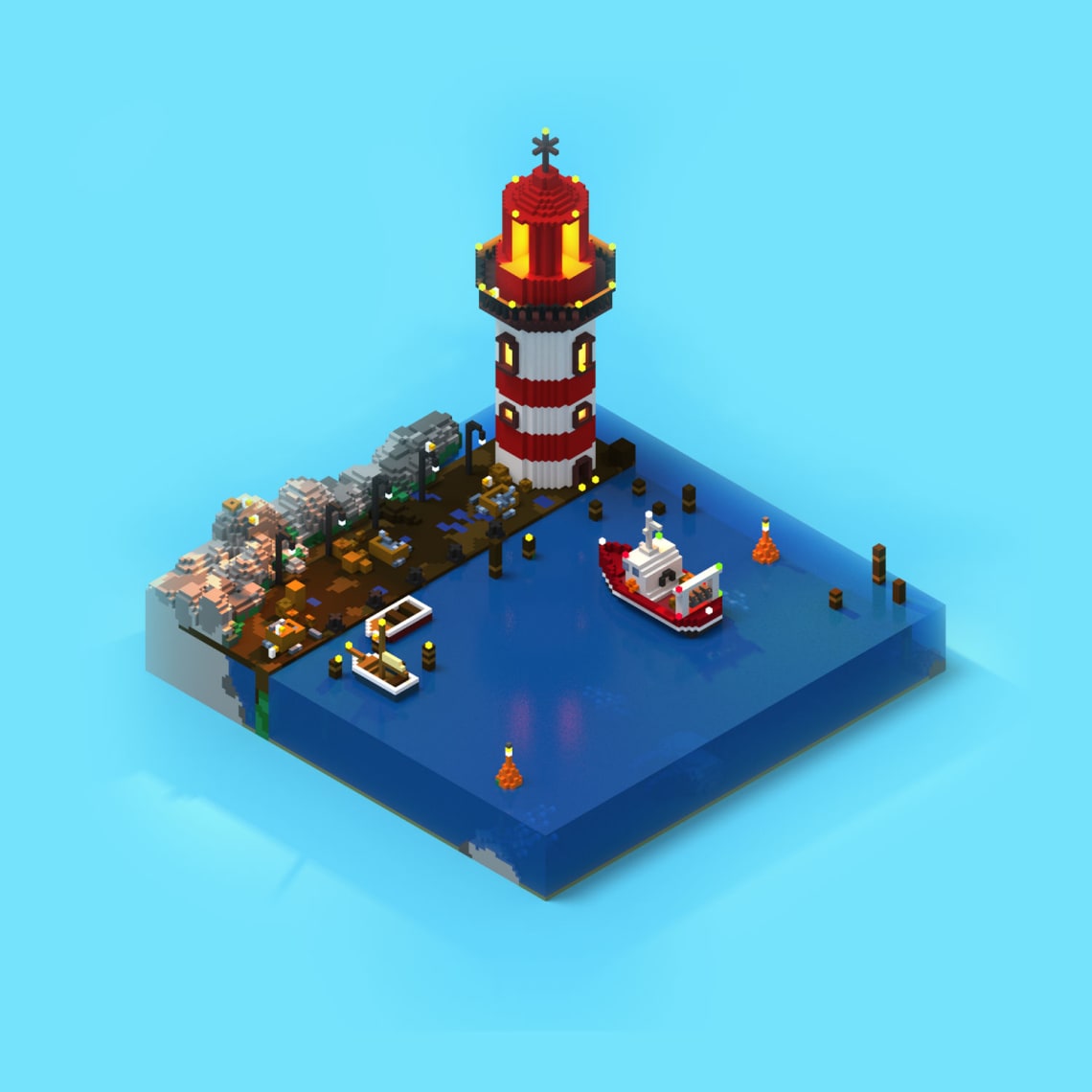 Voxels frais, voxels variés Conception,Direction Artistique,3D,Voxel,Illustration