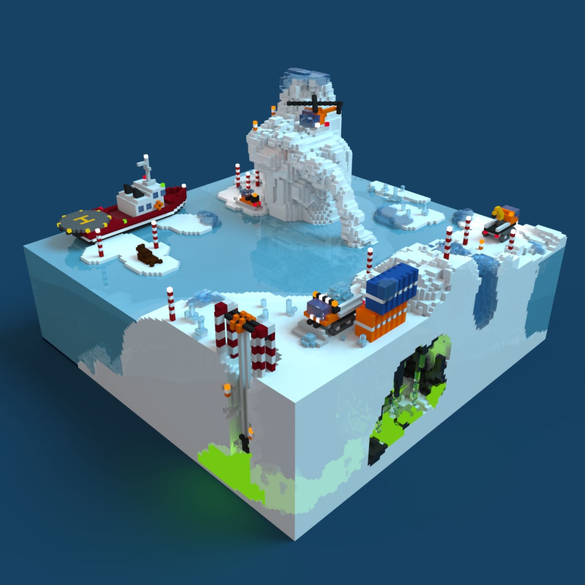 Forage Arctique Conception,Direction Artistique,3D,Voxel