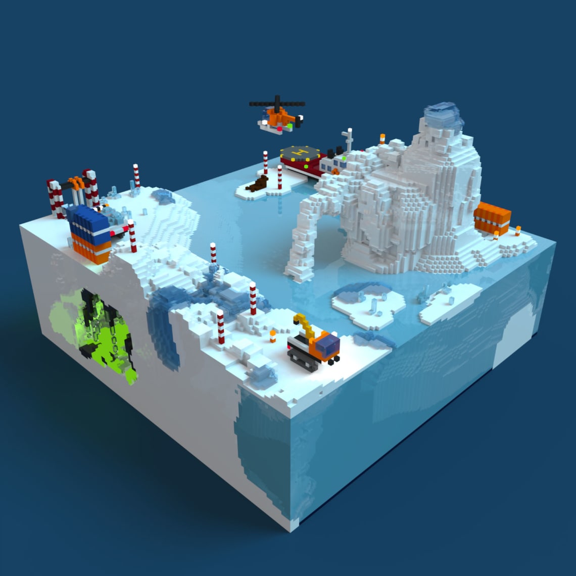 Forage Arctique Conception,Direction Artistique,3D,Voxel