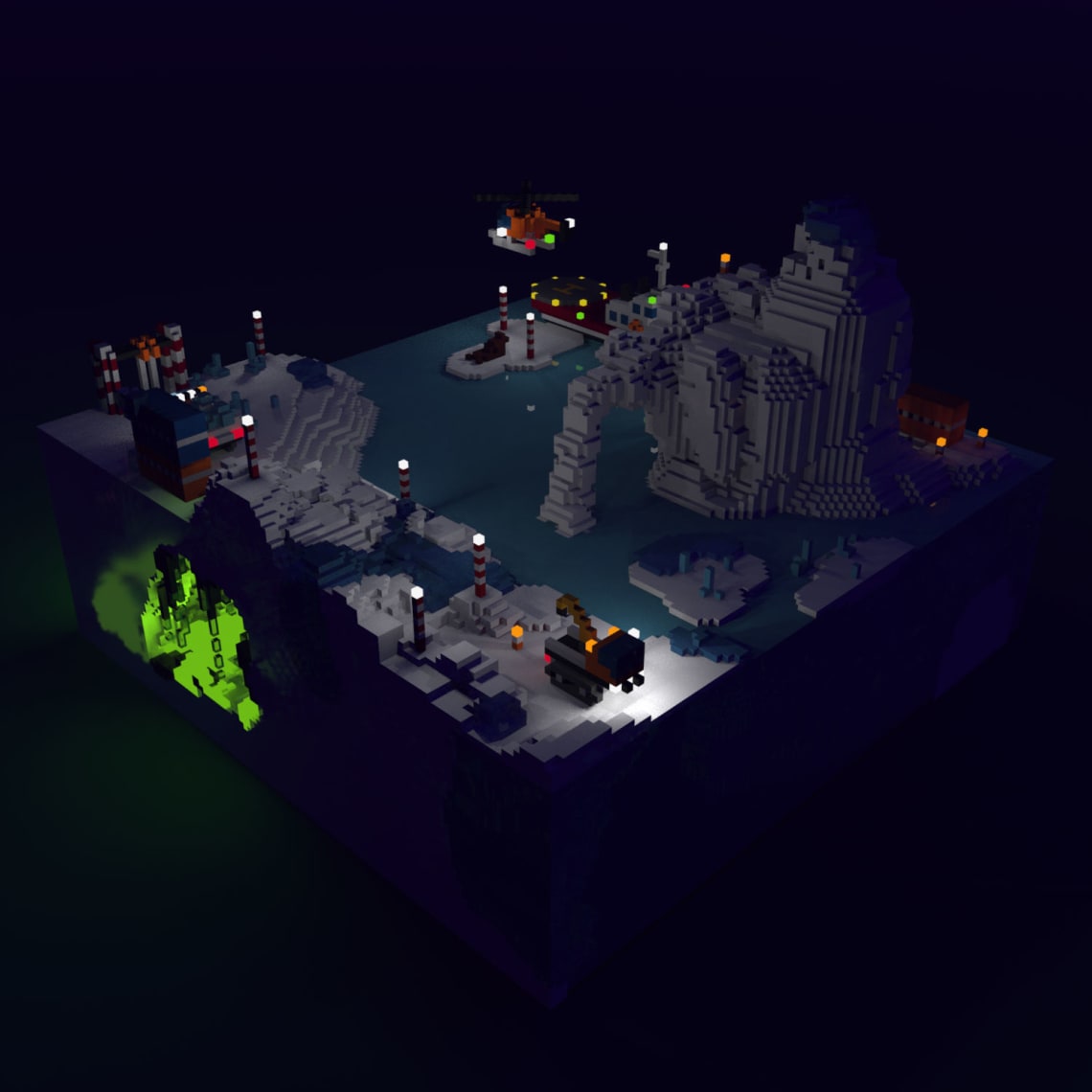 Forage Arctique Conception,Direction Artistique,3D,Voxel