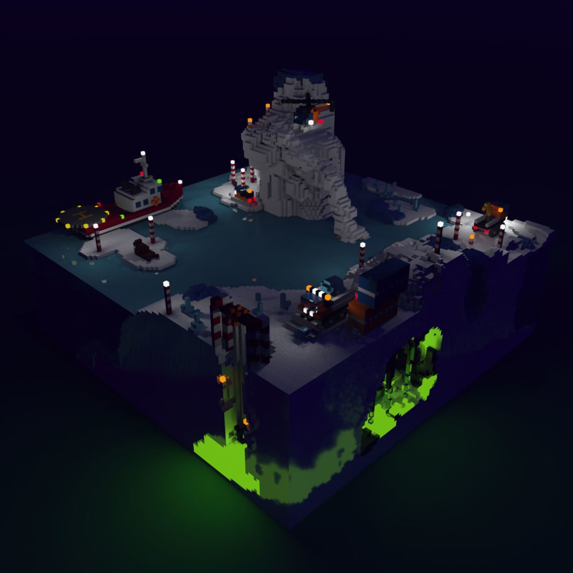 Forage Arctique Conception,Direction Artistique,3D,Voxel