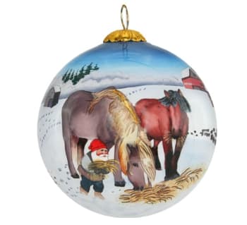 Julekule nisse og hester