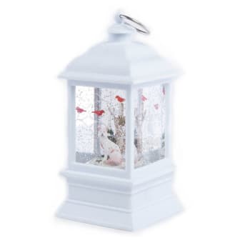 Lyslykt med ulv og tre