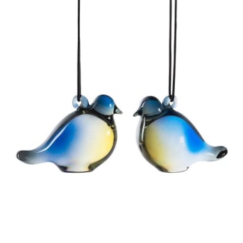 Hadeland Glassverk – Blåmeis Hengepynt 5 cm, 2 pk