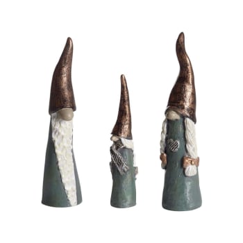 Tomten den lange Familie metall/blå H7-9cm sett/3