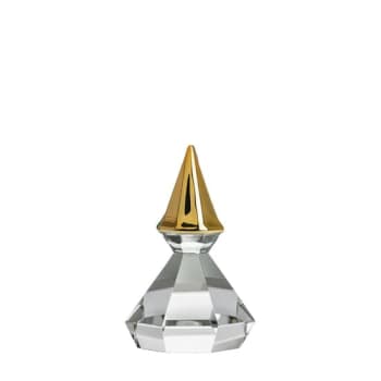 Hadeland Glassverk – Diamantnisse med gull lue, 9 cm