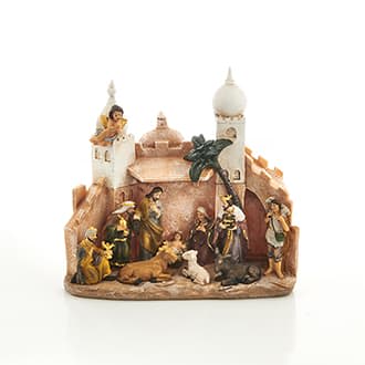 Hellige familie og De tre vise menn, 25 cm – Pobra