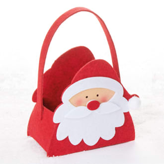Filttaske med julemannmotiv – 12 × 12 cm