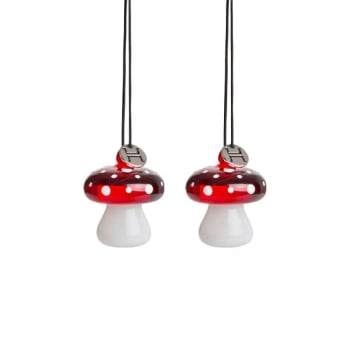 Hadeland Glassverk – Fluesopp hengende rød 2 pk