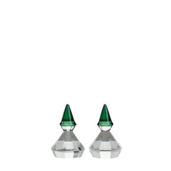 Hadeland Glassverk – Diamantnisser med grønn lue, 4–3,5 cm (2 pk)