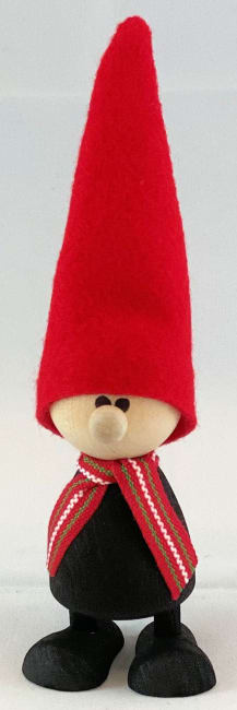 Nissegutt svart m/rød lue 12cm Spegels