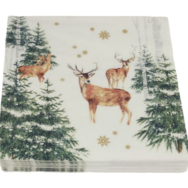 Servietter hjort og grønne trær BF
