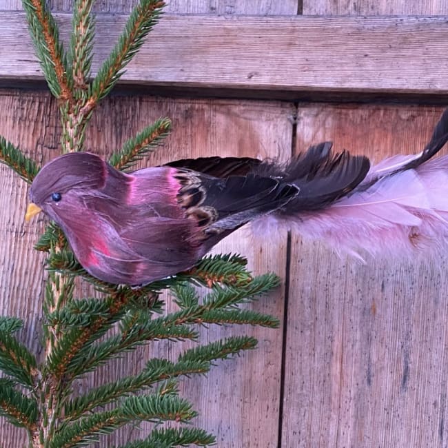 UND Julepynt fugl m/klype lilla