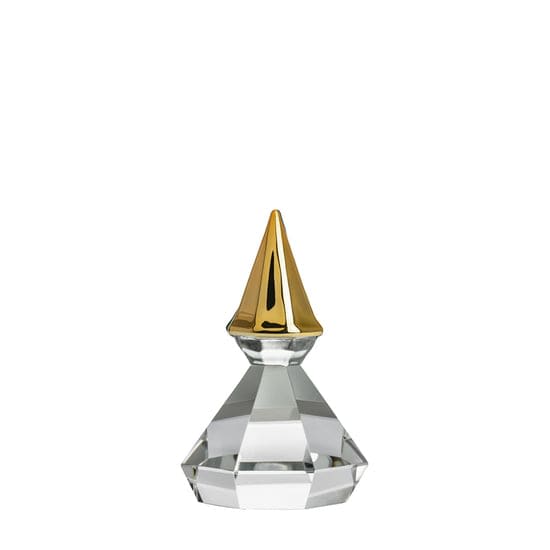 Hadeland Glassverk – Diamantnisse med gull lue, 9 cm