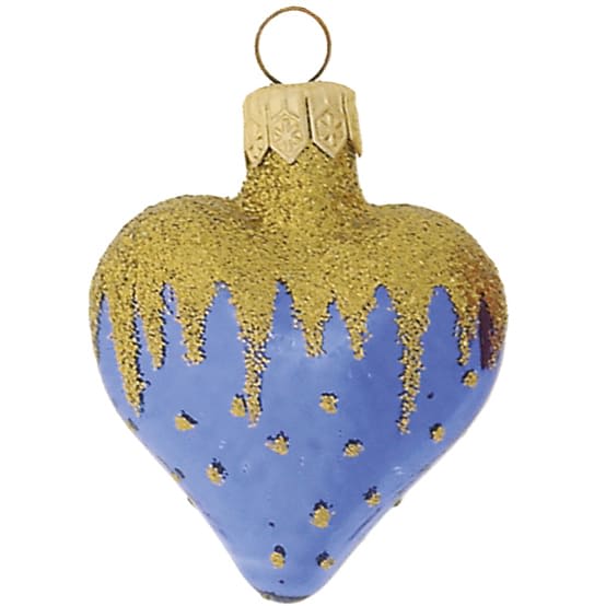 Hjerte Golden cap blå 5cm