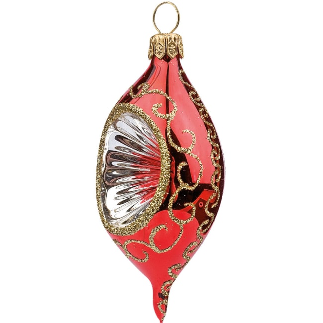 Oval kule refl rød shiny 8,5cm