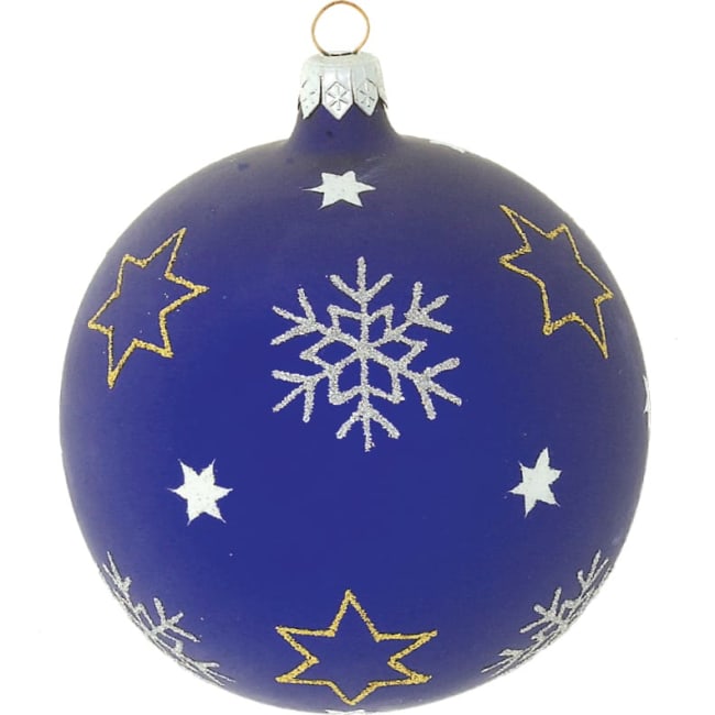 Kule snøkrystaller blå 10cm