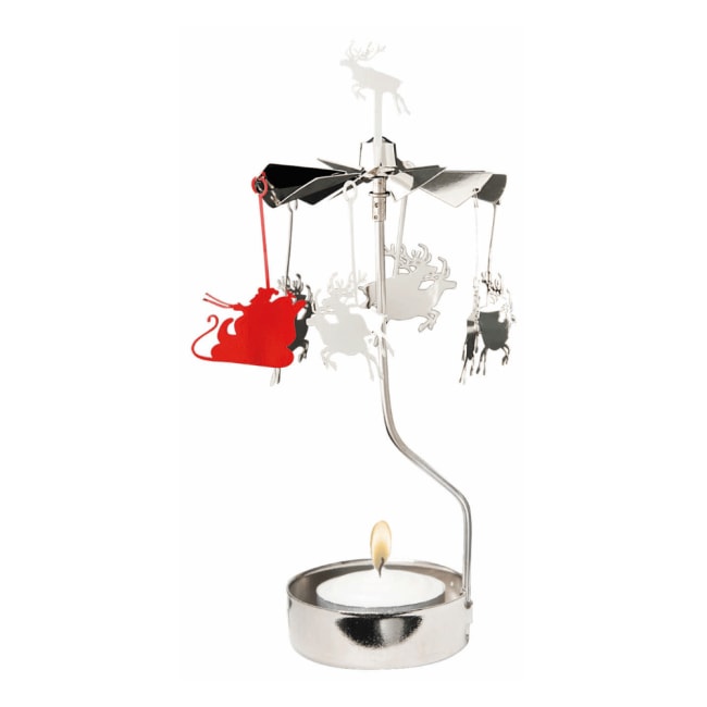 Englespill med nisse i slede og reinsdyr