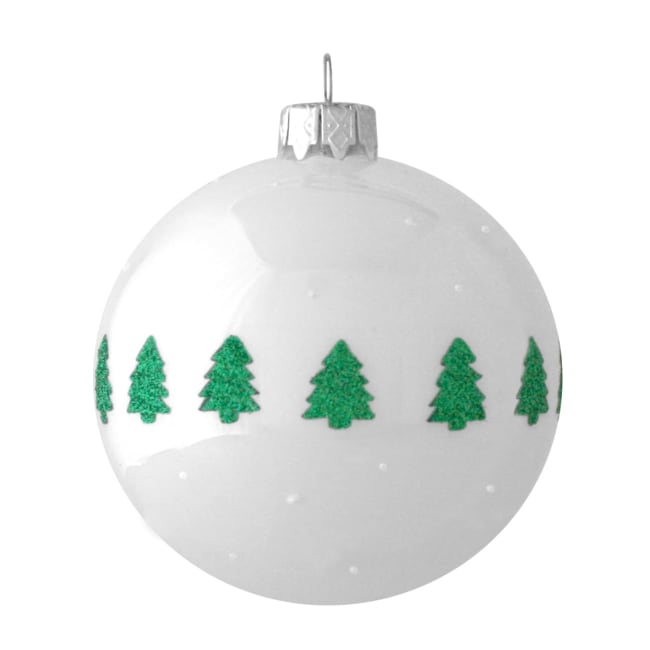 Kule små juletre hvit 8 cm