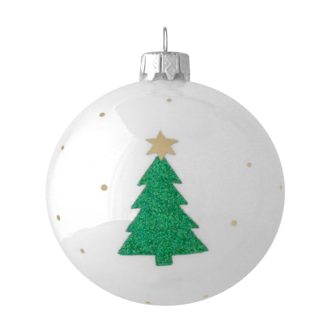 Kule 3 juletre hvit 8 cm