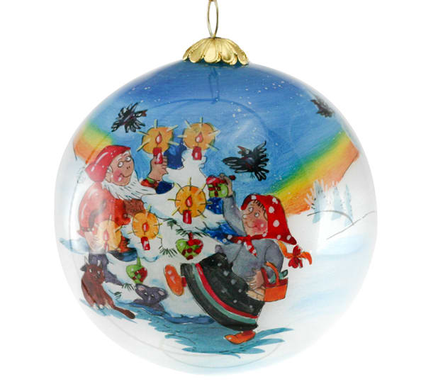 Julekule nisser som danser