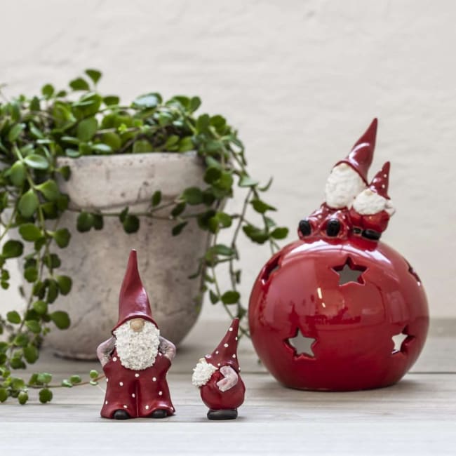 Lykt med nissene Elmer og Max