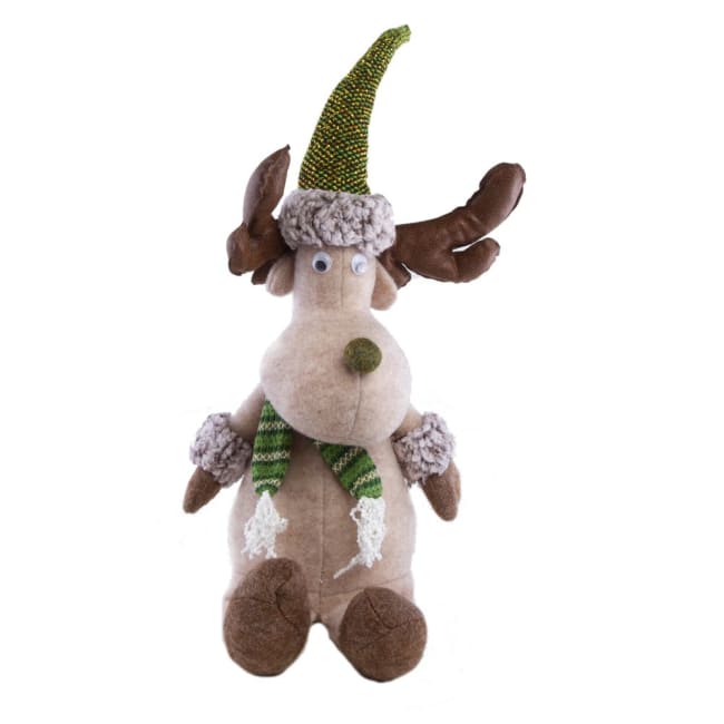 Elgfigur med grønn nisselue