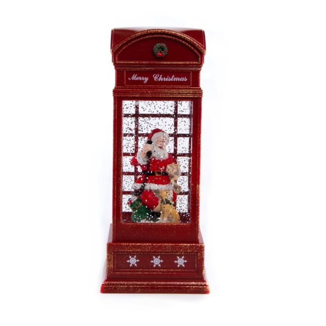 Telefonkiosk med nisse