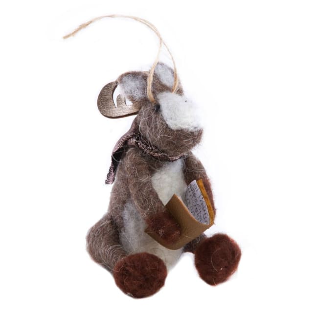 Filtfigur elg med bok