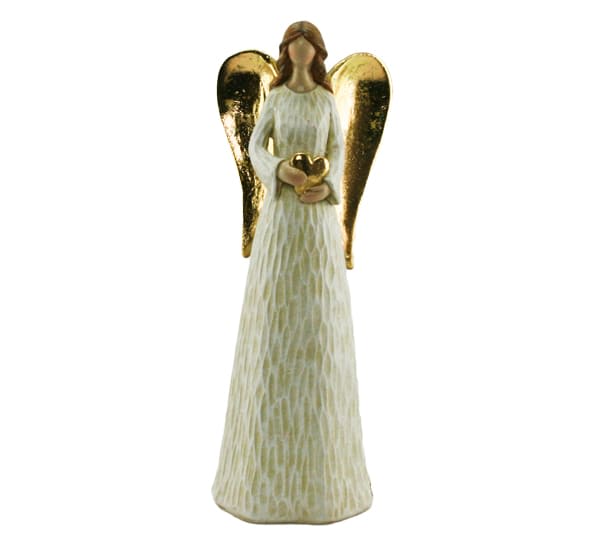 Engel med hjerte og vinger i gull