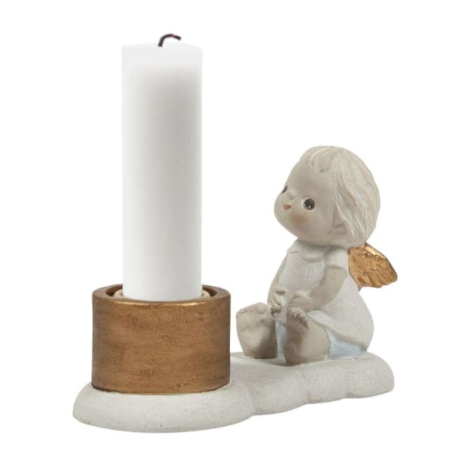 Lysestake engel med kronelys