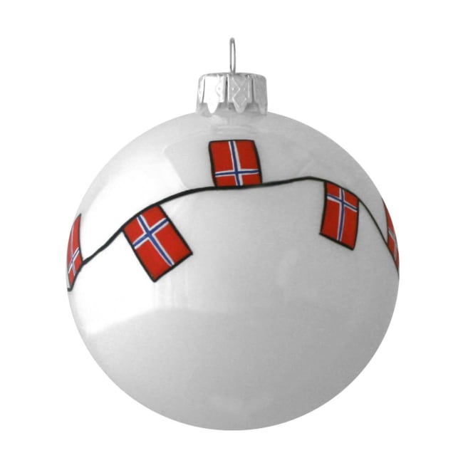 Kule små flagg  hvit 8 cm