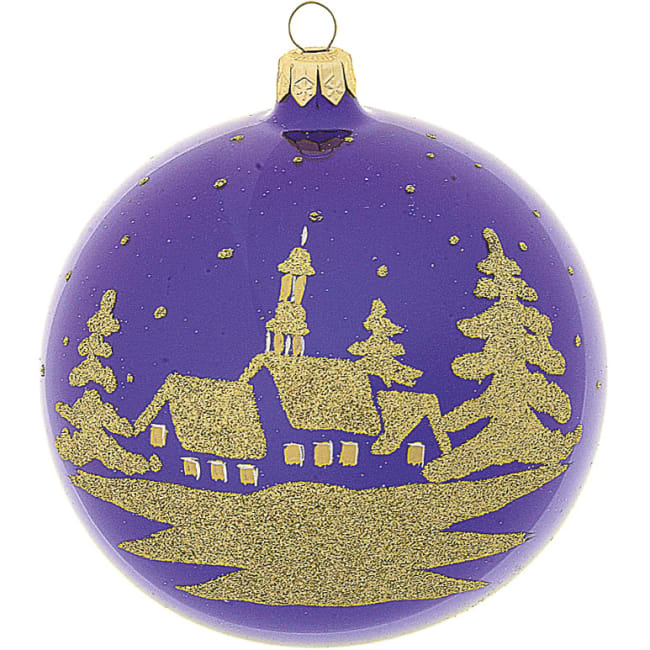 Kule kirke God Jul blå 10cm