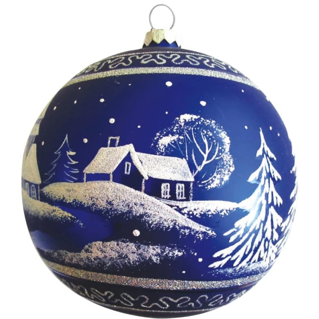 Kule vinternatt blå matt 12cm