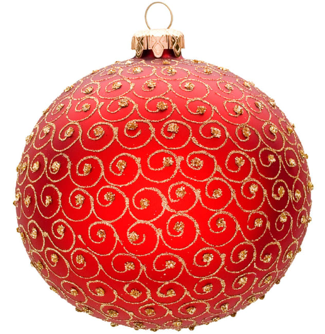 Kule perler rød matt 10cm