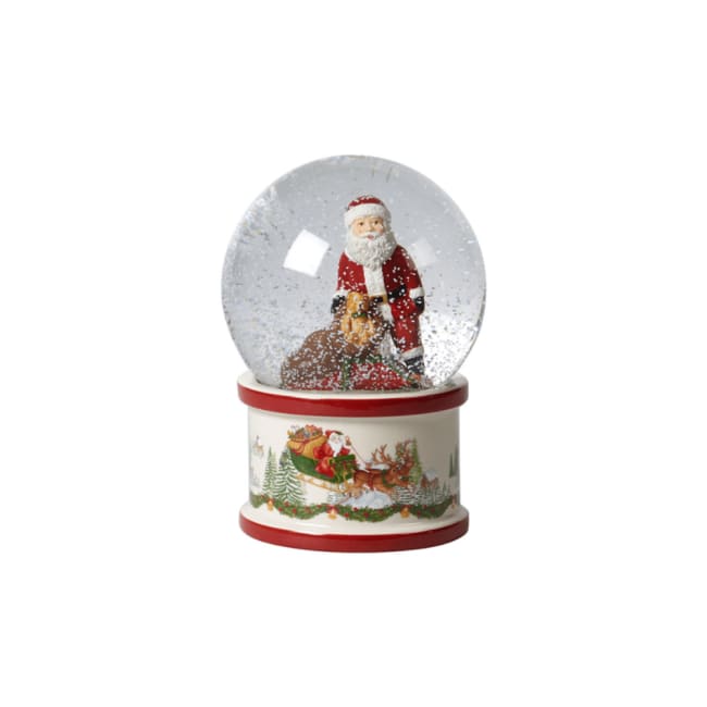 Snøkule nisse med gavesekk porselen 17cm Villeroy