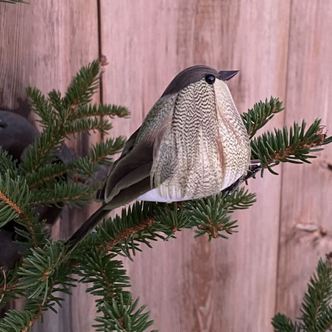 UND Julepynt fugl m/klype mose liten
