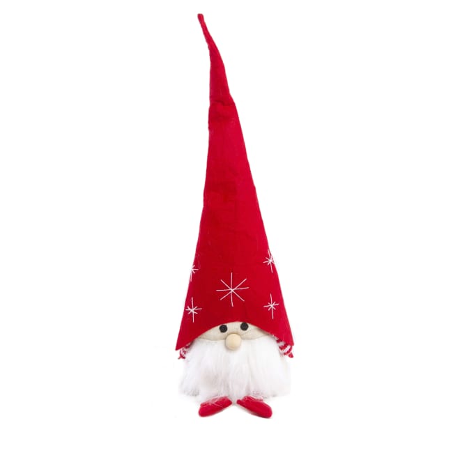 Nisse rød lang lue 40cm