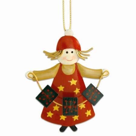 Hengepynt nissejente m/gavegirlander 7cm Godtberg